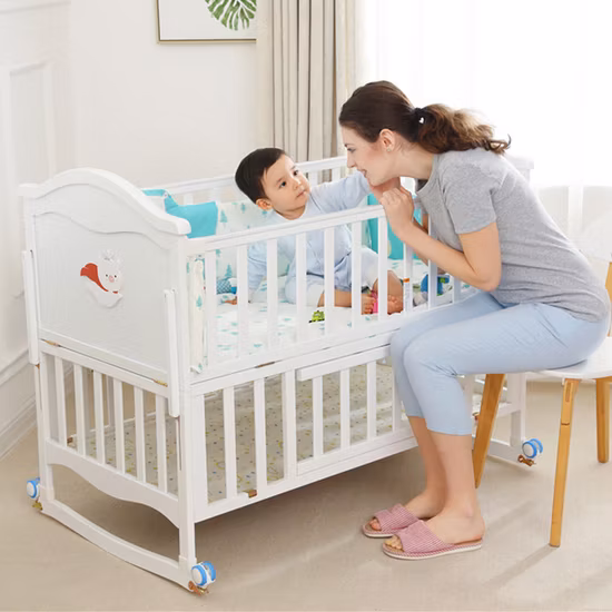 Conjuntos de muebles para guardería Fabricantes de cunas de madera para bebés Cuna para bebés Cuna para bebés Cuna para bebés